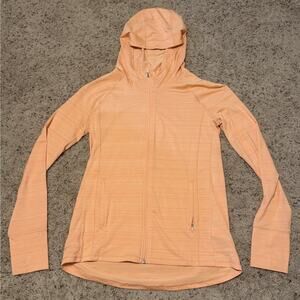 Athleta Pacifica Illume UPF Relaxed Jacket Women’s Small Orange Hooded Full Zip